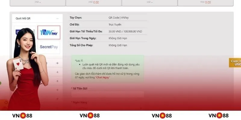 Lựa chọn phương thức thích hợp để nạp tiền VN88